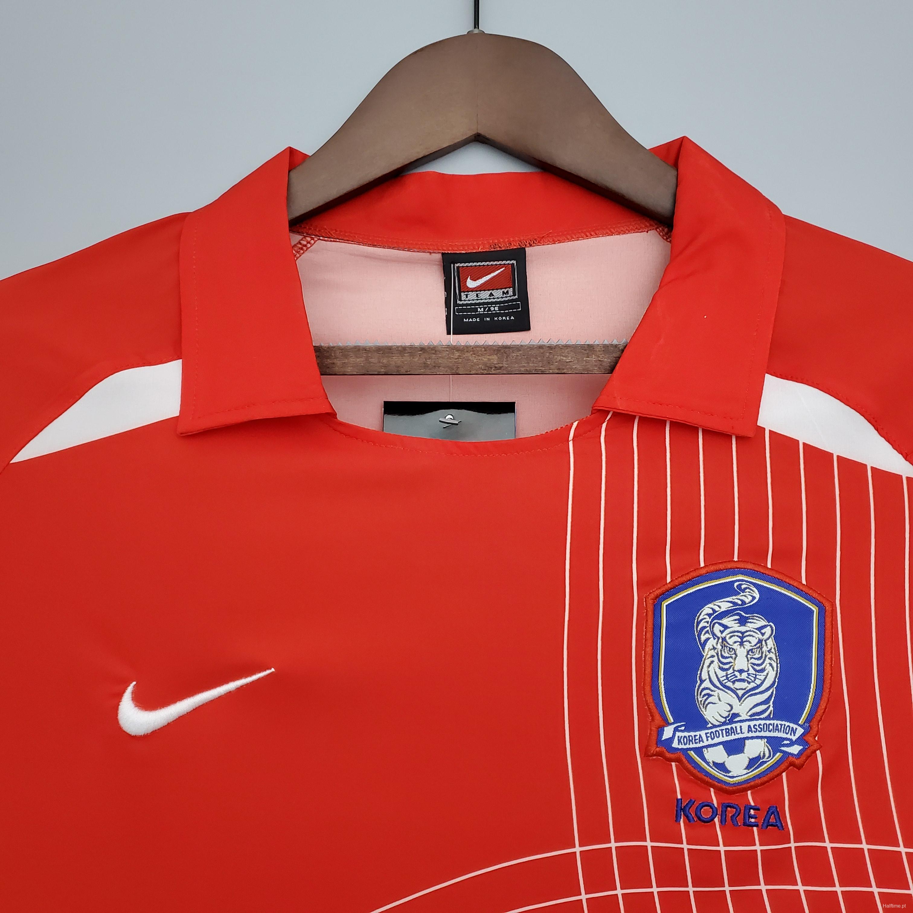 Retro 2002 Korean Red Soccer Jersey