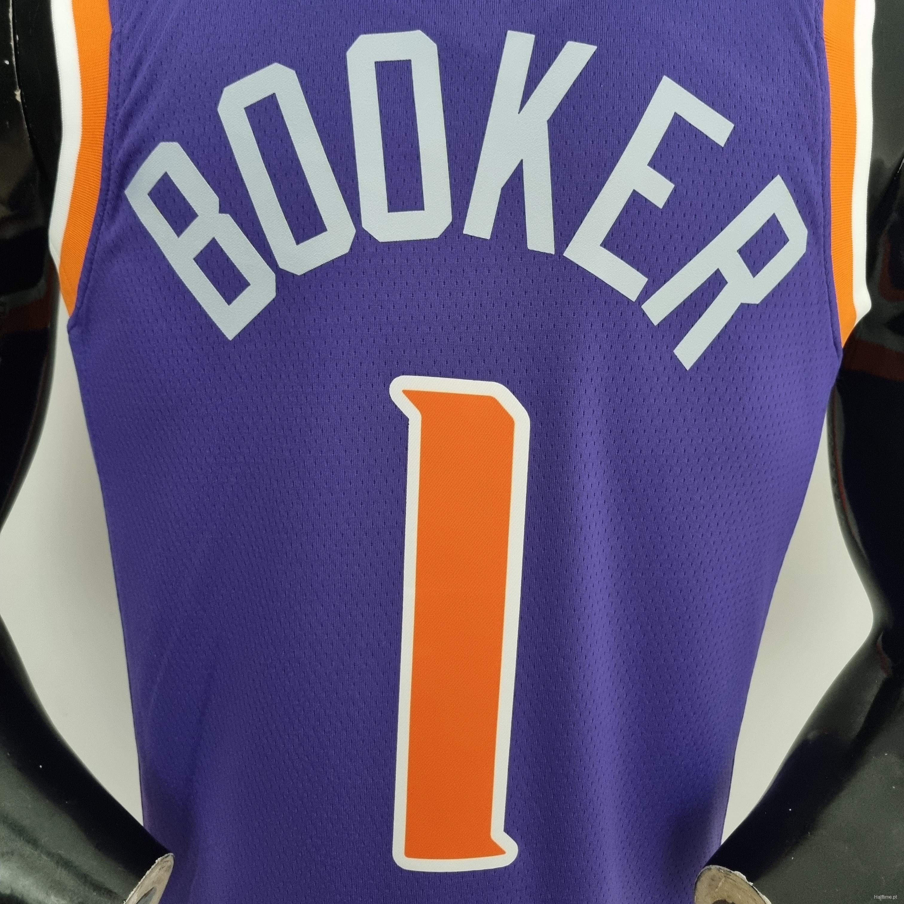 75th Anniversary Booker #1 Phoenix Suns Purple NBA Jersey