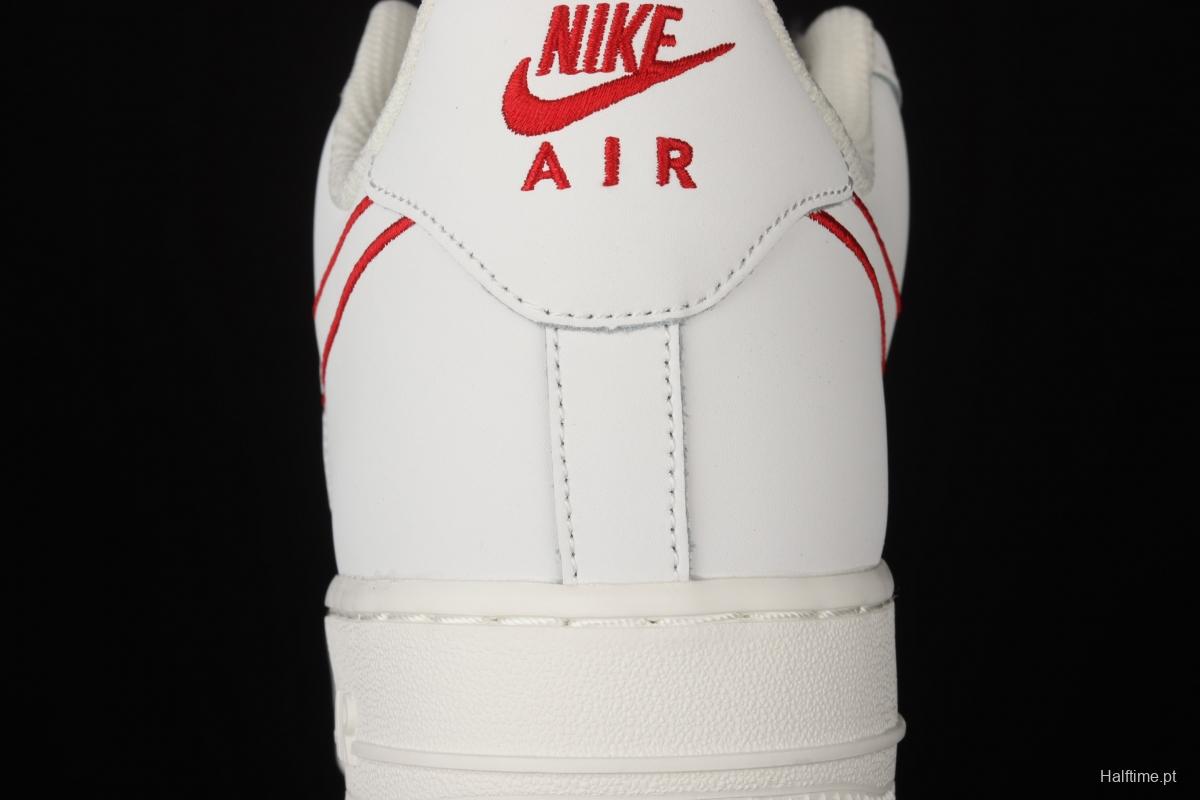 NIKE Air Force 1x07 Low rice white red electric embroidery hook low-top casual board shoes CL6326-108