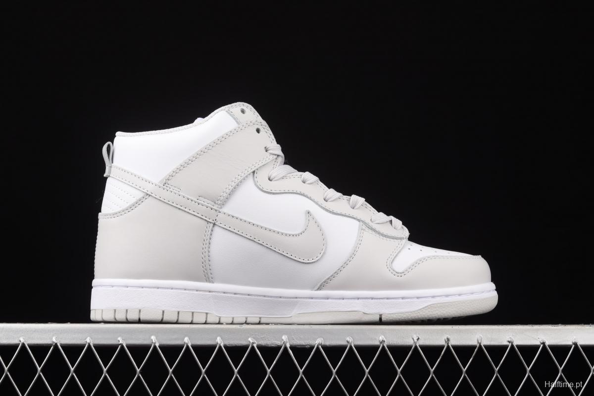 NIKE SB DUNK High white gray SB rebound high upper board shoes DD1399-100