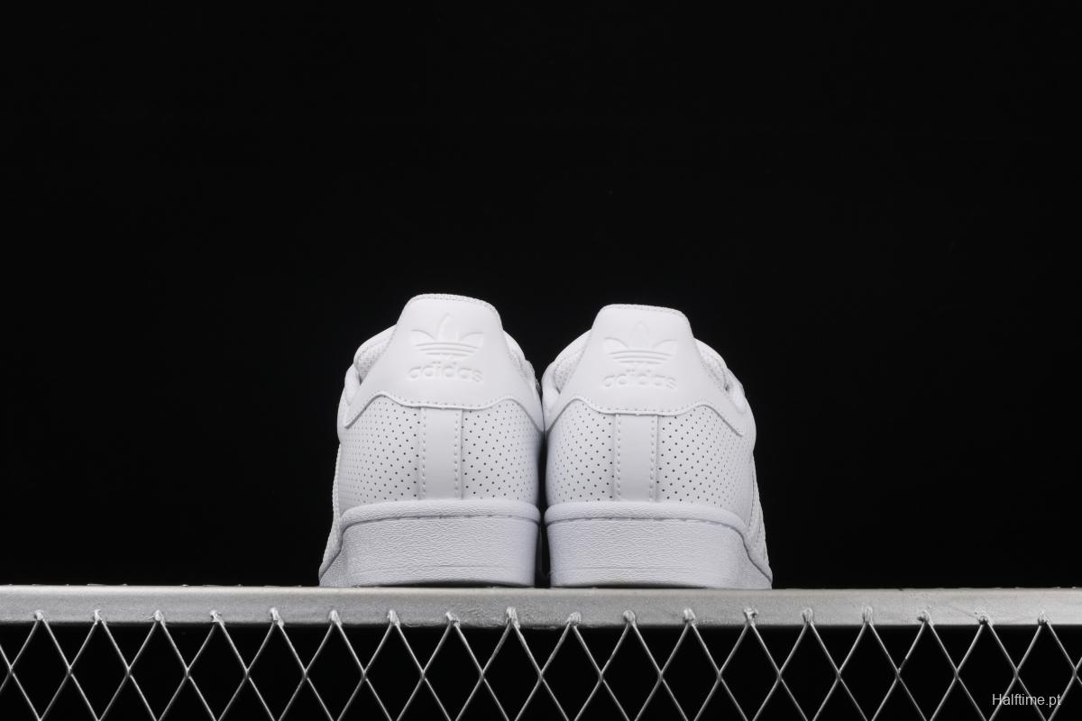 Adidas Superstar FV3445 shell head 50th anniversary limited all-white punching sports leisure board shoes