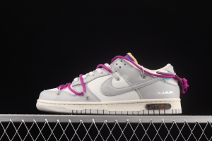 OFF-White x NIKE DUNK Low OW white gray leisure sports skateboard shoes DM1602-111,