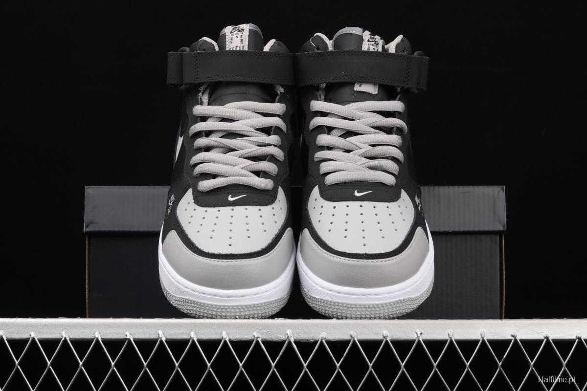 NIKE Air Force 1 Lv8 ShAdidasow Grey Shadow Grey side Logo3M reflective board shoes BQ6819-008