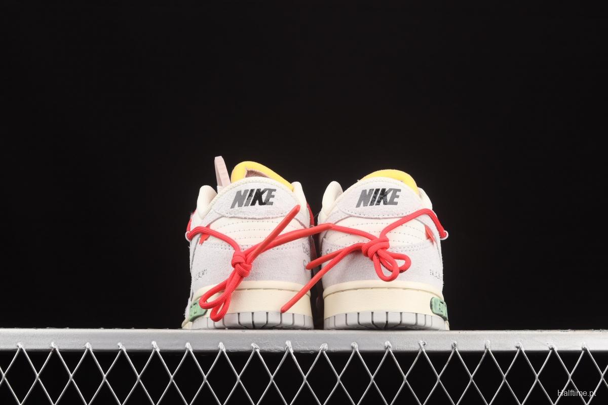 OFF-White x NIKE DUNK Low 12 of 50 OW suede SB buckle rebound fashion casual board shoes DJ0950-118