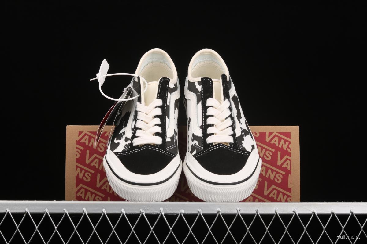 Vans Style 36 Decon SF GD overseas limited black-and-white cow graffiti low-top shoes VN0A5HFF2Z3