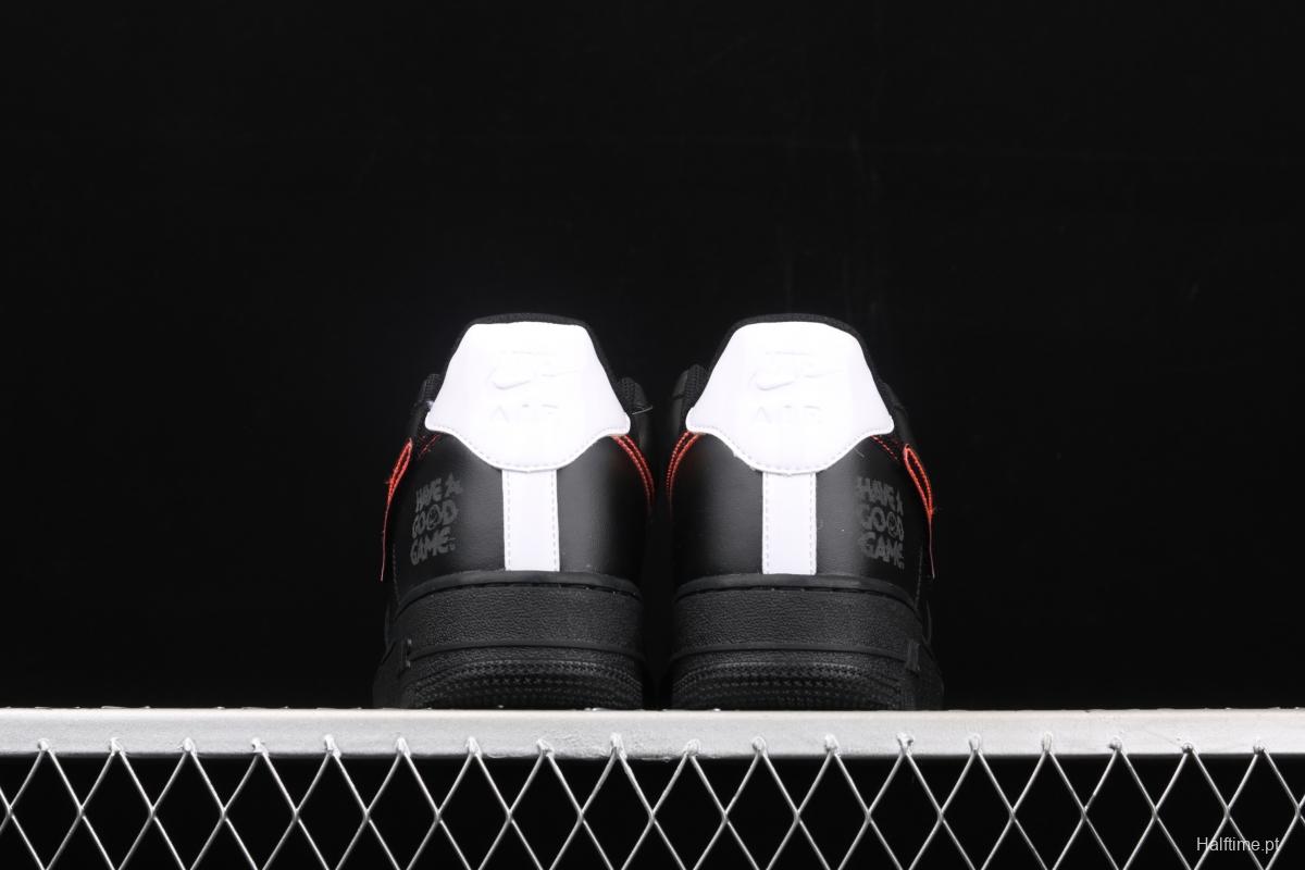 NIKE Air Force 11607 LV8 Good Game video game limits black dazzling laser Velcro low upper board shoes DC0710-101,