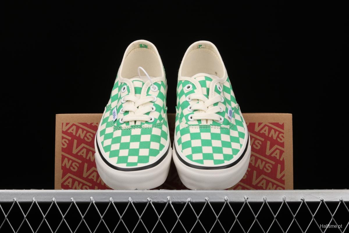 Vans Authentic classic Anaheim milk green checkerboard 4-hole low-side high-end vulcanized skateboard shoes VN0A54F241H