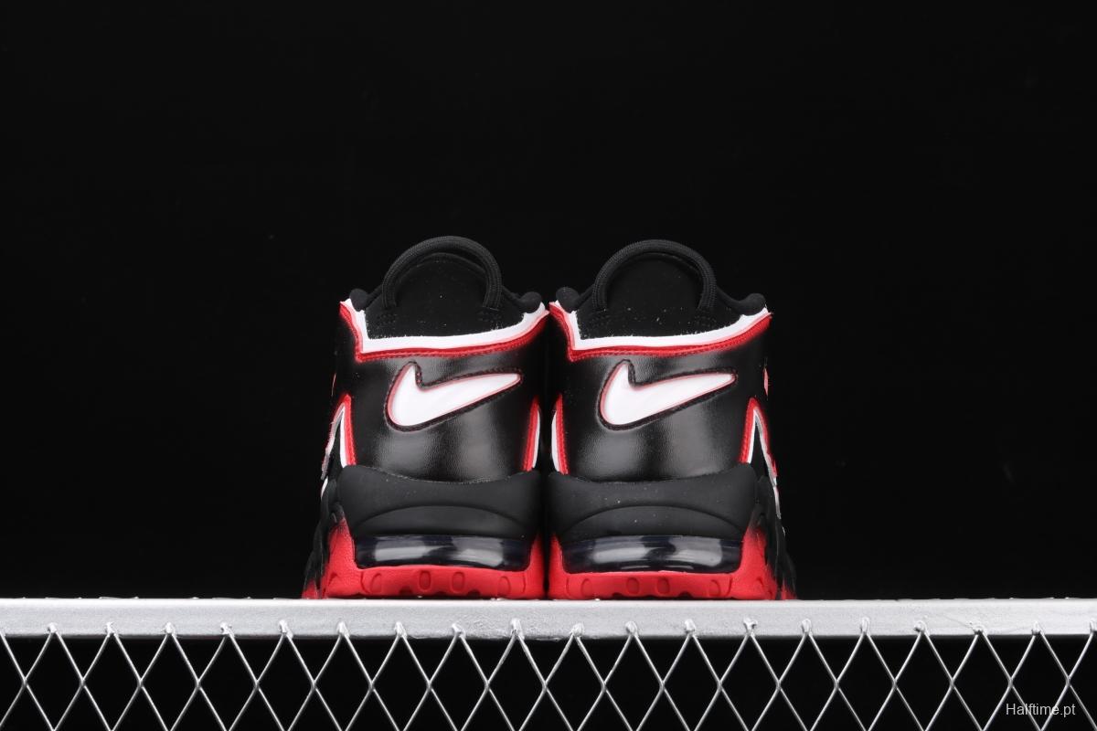 NIKE Air More Uptempo 96 QS Laser Crimson Pippen initial series classic high street leisure sports culture basketball shoes black lava gradual red and white CJ6129-001