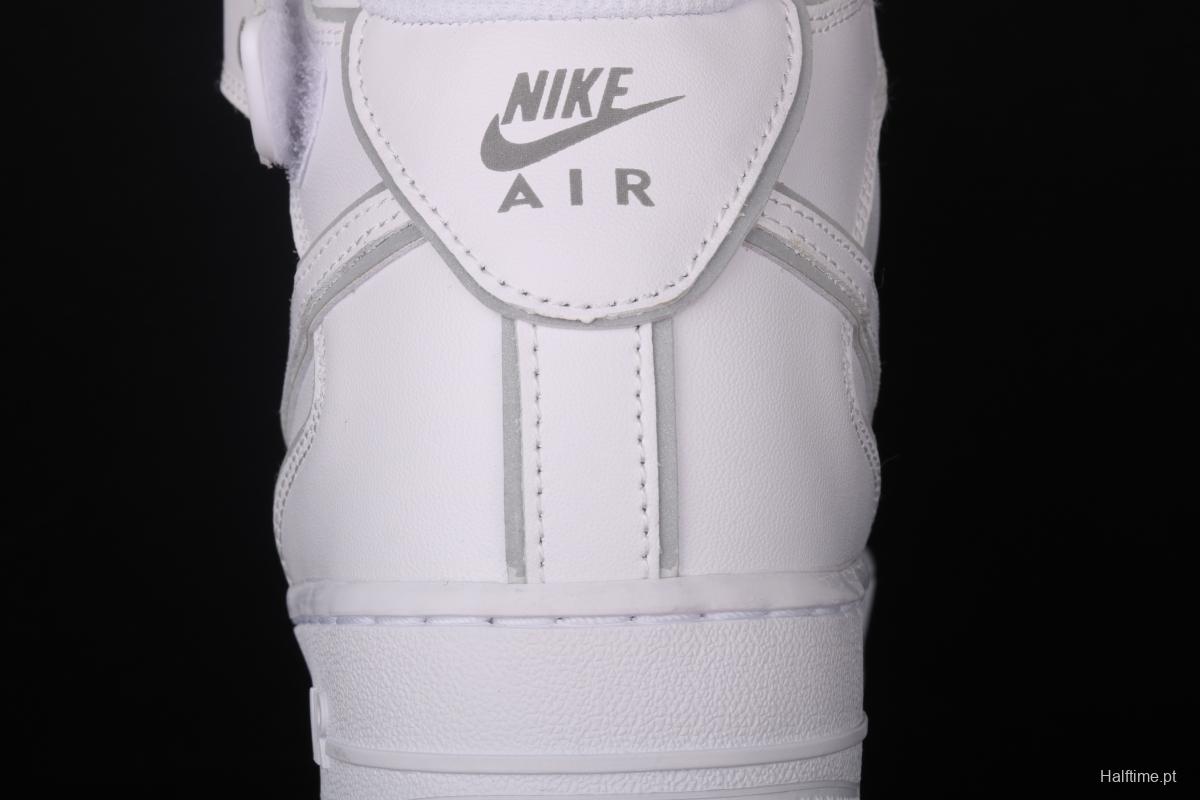 NIKE Air Force 1x 07 Mid laser white 3M reflective medium side leisure sports board shoes 369733-809