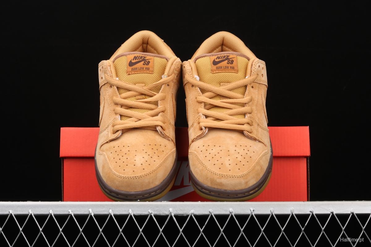 NIKE SB DUNK Low Pro wheat color deciduous yellow low-top sports skateboard shoes 883232-700