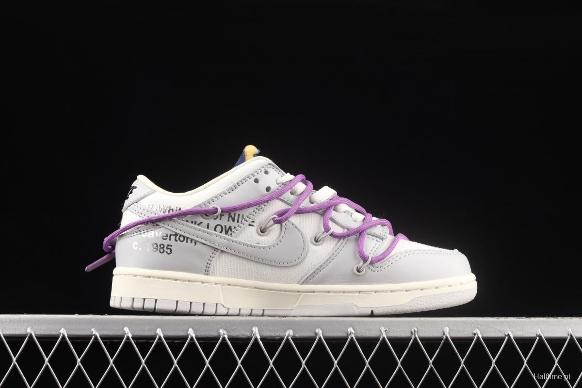 OFF-White x NIKE DUNK Low OW gray SB buckle rebound fashion casual board shoes DM1602-107