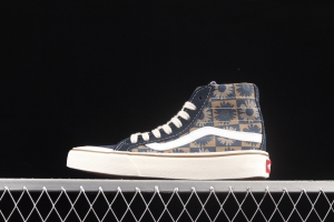 Vans Sk8-Hi 138Dec checkerboard daisies printed high-top casual board shoes VN0A3MV1A5A