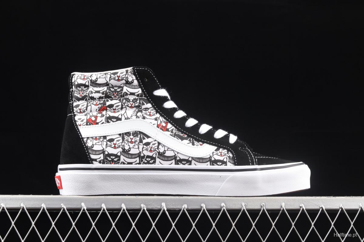 Vans Sk8-Hi synchronous cartoon robot cat high-top leisure vulcanized sports shoes VN0A4BV8BCL