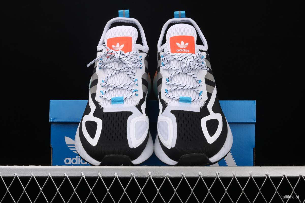 Adidas ZX 2K Boost FV7468 2020 summer new clover popcorn vintage running shoes