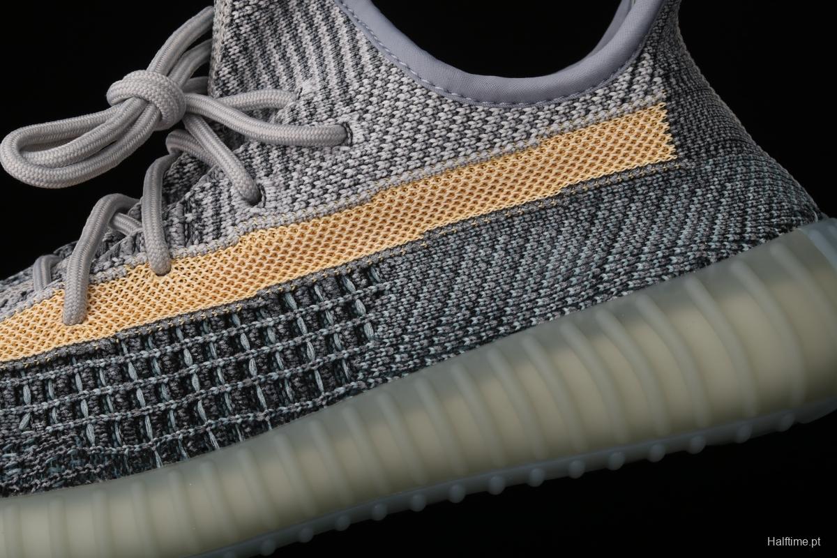 Adidas Yeezy 350 Boost V2 Ash Blue GY7657 Darth Coconut 350 second generation hollowed-out water-washed tannins color matching