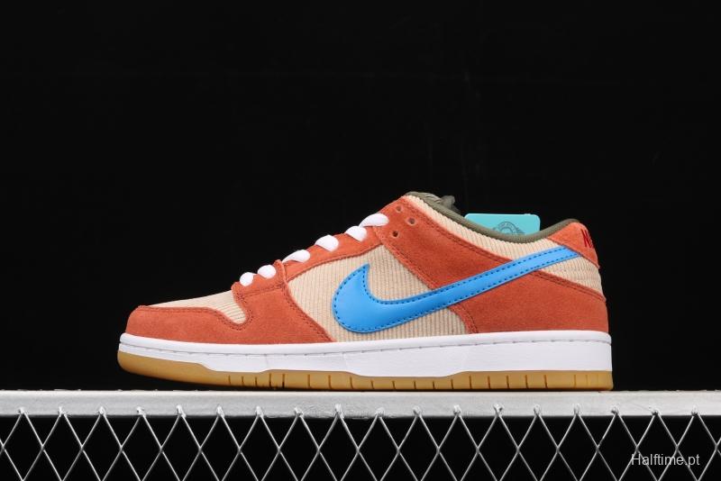 NIKE SB DUNK Low Pro brown-red color matching low-top casual board shoes BQ6817-201