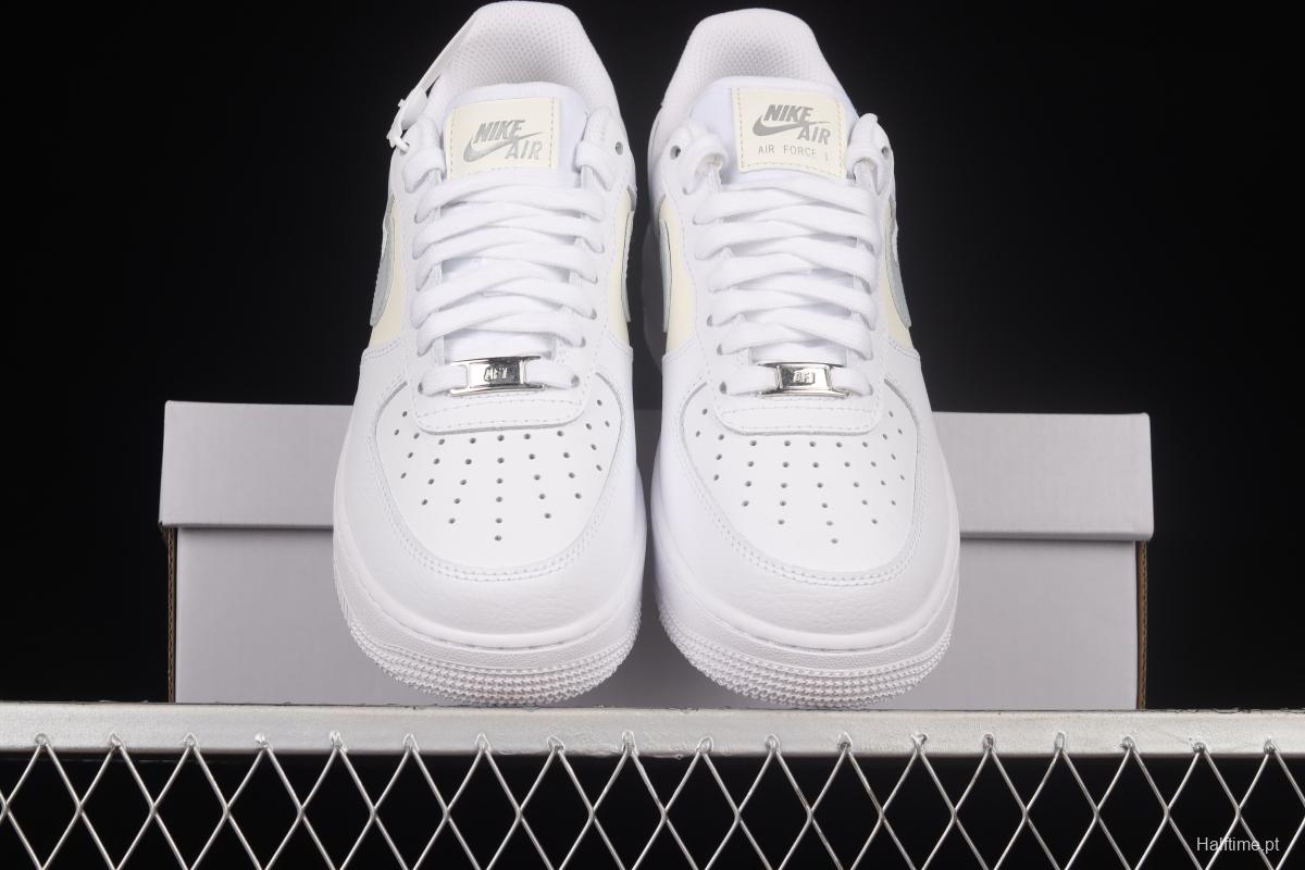 NIKE Air Force 1'07 Lx small hook white silver low-top sneakers DV2237-100