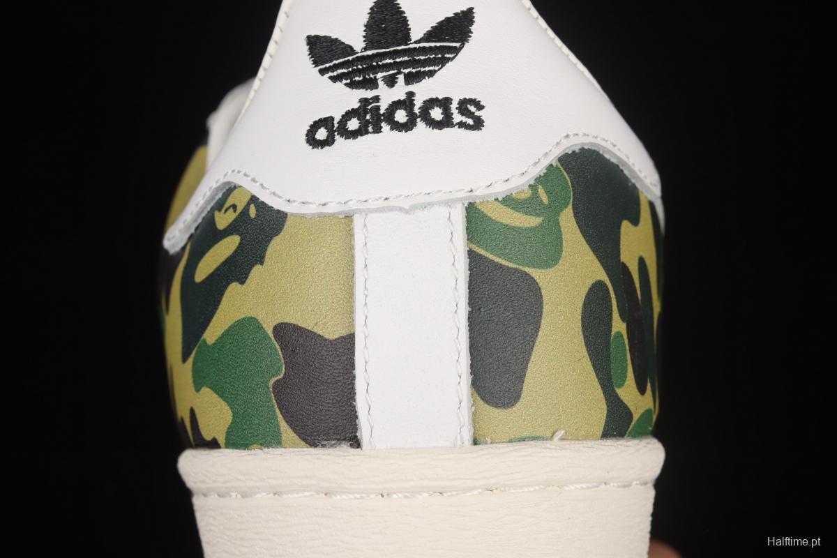 BAPE x Adidas Superstar 80s GZ8981 Darth ape-man co-named shell full head casual board shoes