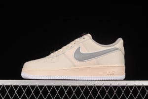 NIKE Air Force 1' 07 Low beige color 3M reflective low-top casual board shoes DJ7015-991