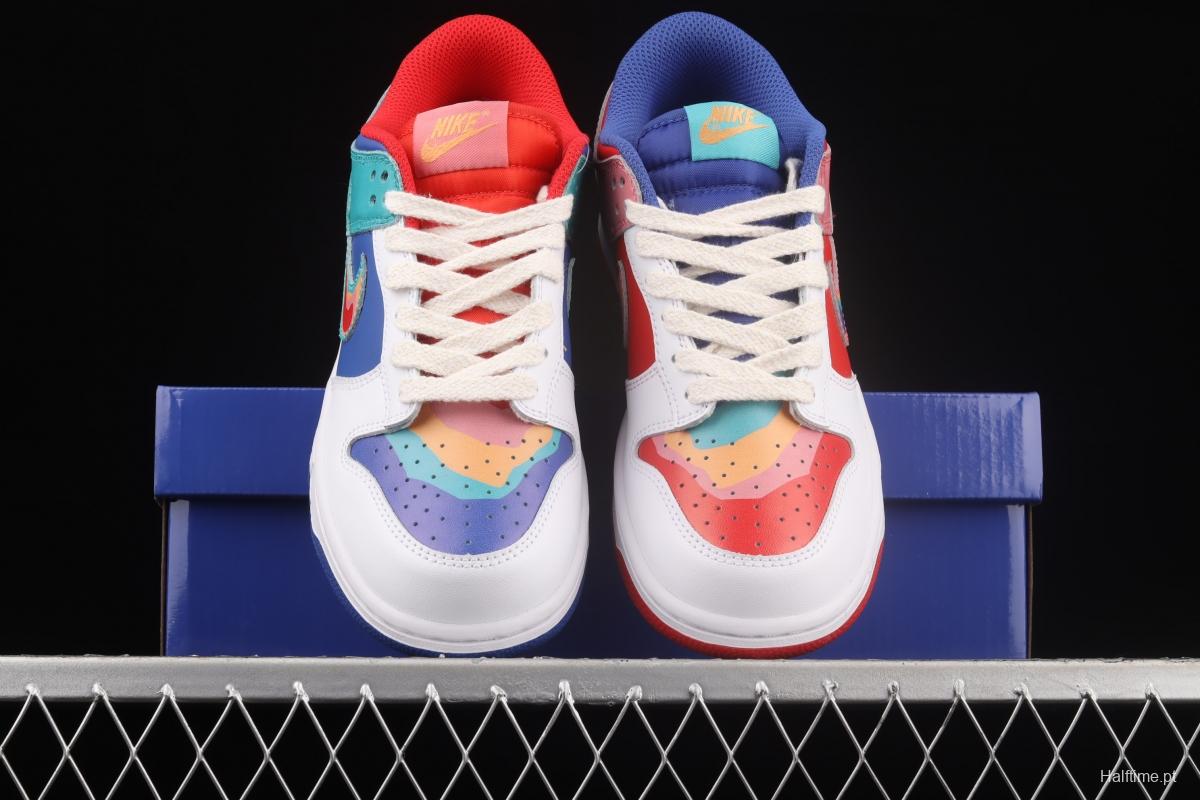 Cactusplantfleamarket x NIKE DUNK Low Rainbow smiley face joint style rainbow mandarin duck joint style low-side sports leisure board shoes LF4587-001