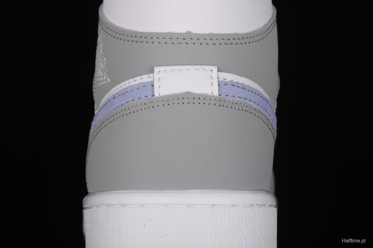 Air Jordan 1 Mid BQ6472-105Bond white, gray and blue