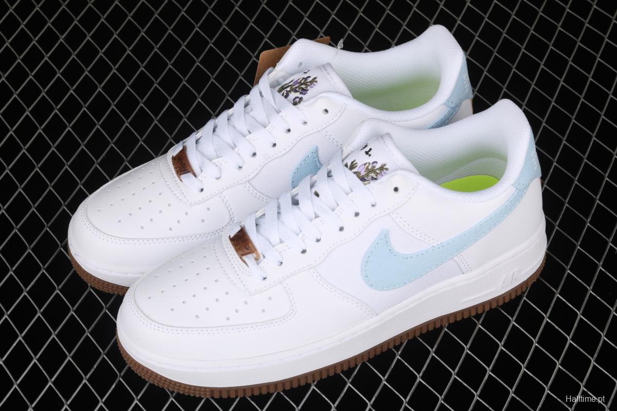 NIKE Air Force 1x07 canvas spliced low-top casual board shoes CZ0338-100