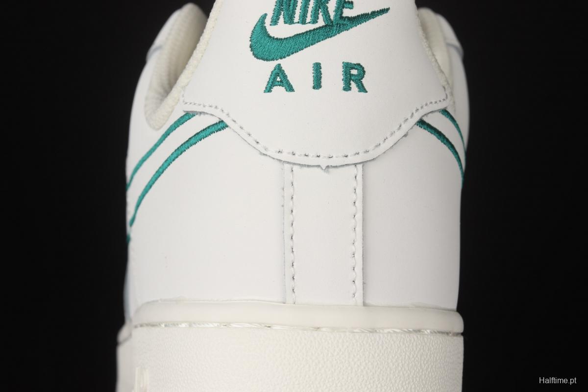 NIKE Air Force 1x07 Low Rice White Green Electric embroidery Hook low-top casual board shoes CL6326-128