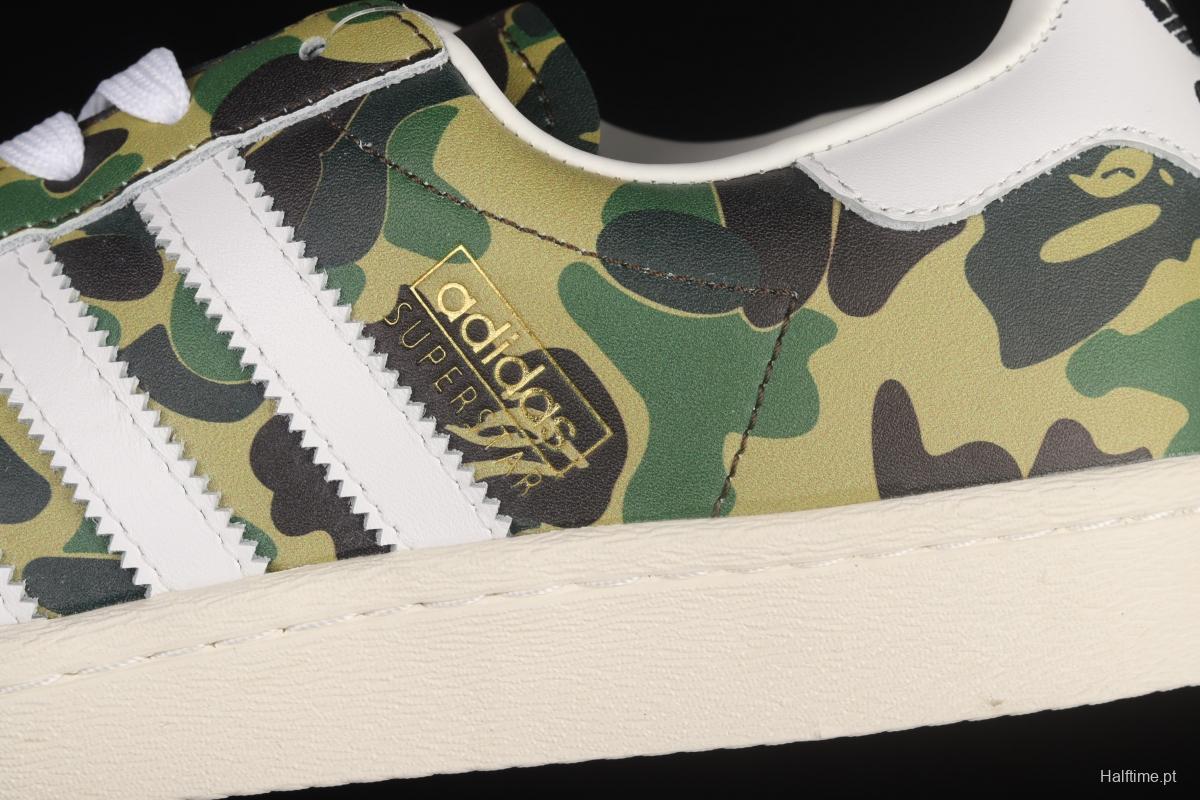 BAPE x Adidas Superstar 80s GZ8981 Darth ape-man co-named shell full head casual board shoes