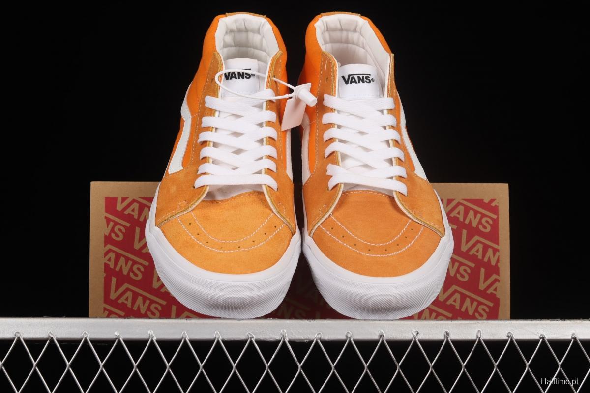 Vans Sk8-Mid 2022 Spring New Orange Soda Water Upper Skateboard Shoes VN0A3WM360C