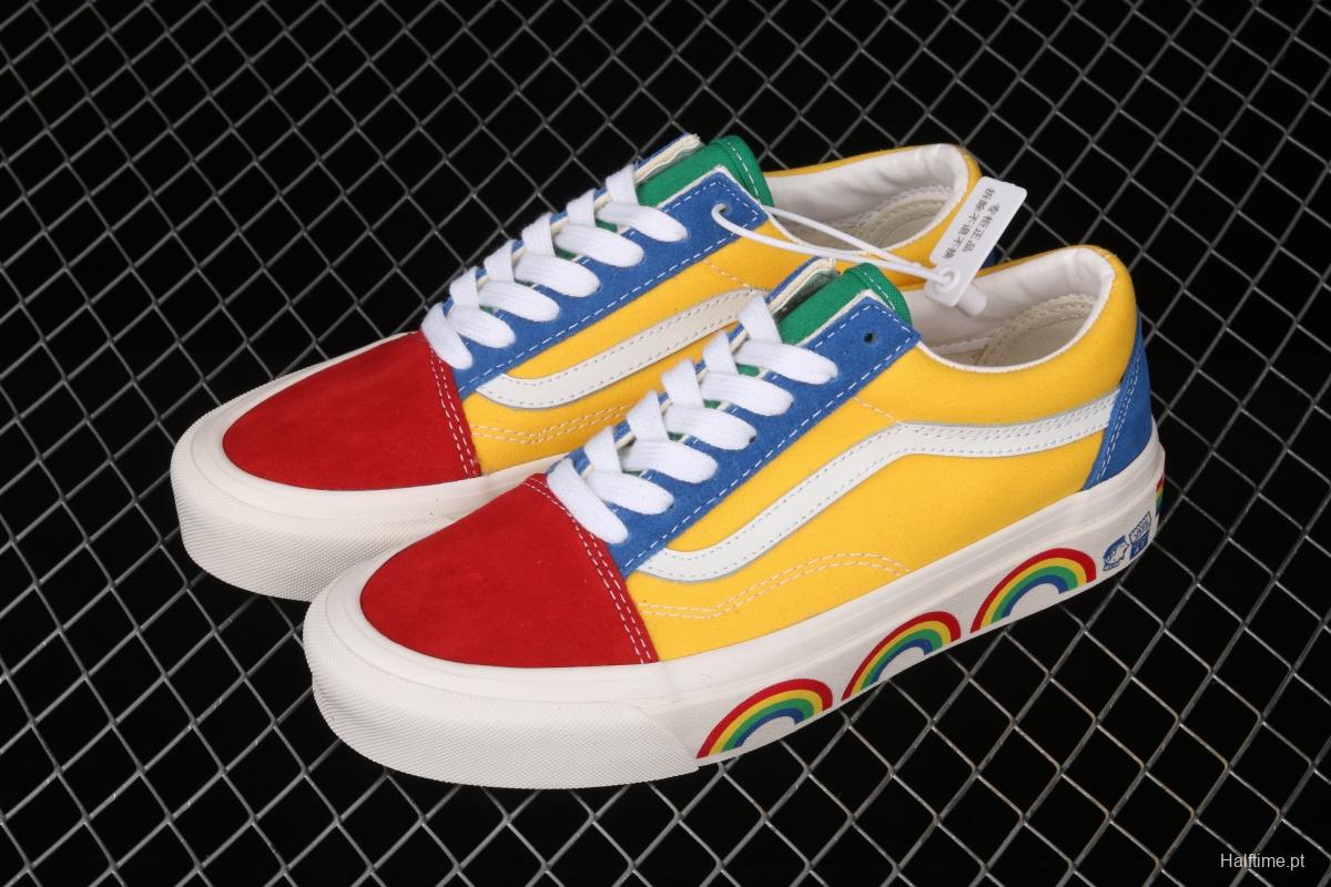 Vans Old Skool 36 limits high-end regional Anaheim color rainbow low-top casual board shoes VN0A54F34SB