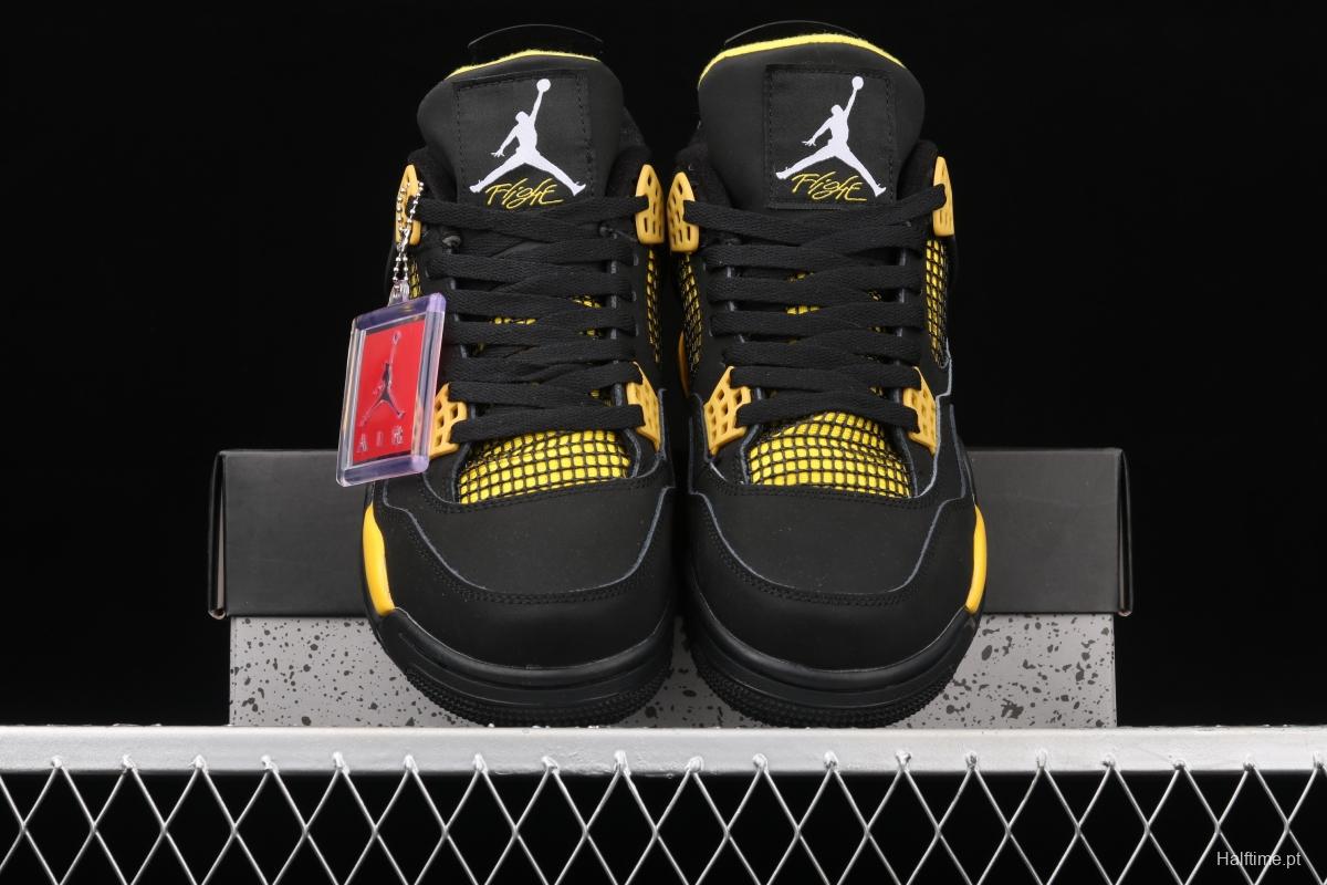 Air Jordan 4 Retro Black and Yellow 308497-008