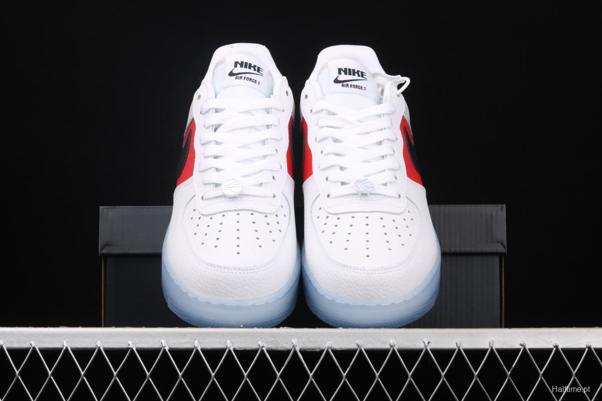 NIKE Air Force 1 Low white and red stitched transparent soles and low upper casual board shoes CT2295-110,