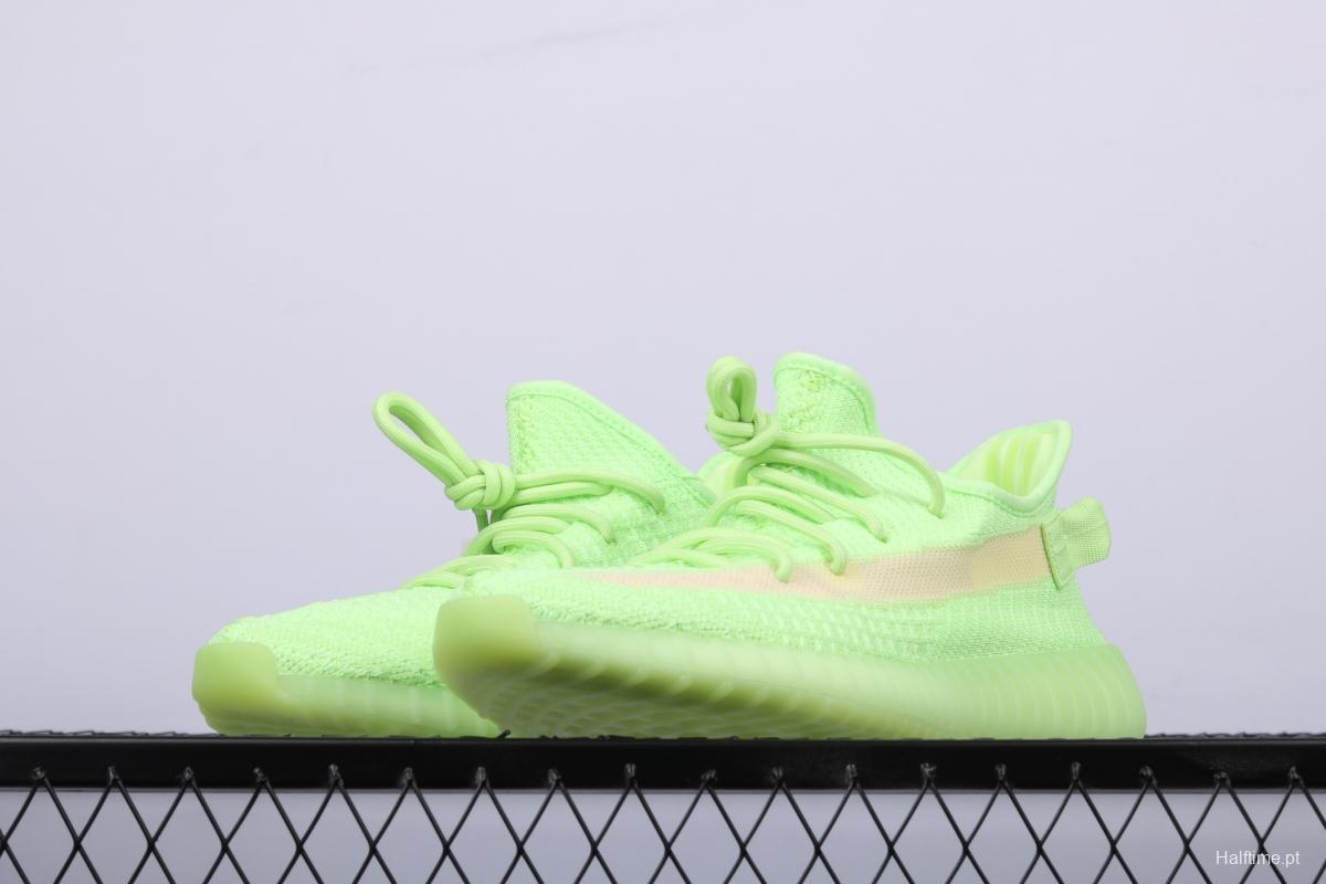 Adidas Yeezy 350 Boost V2 EG5293 Darth Coconut 350 second generation fluorescent green hollowed-out silk color matching