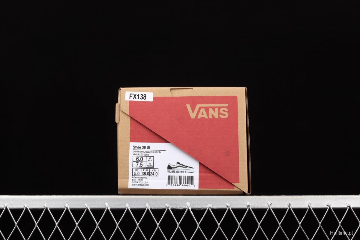 Vans Style 36 new half-crescent black and white side LOGO printed low-top casual board shoes VN0A3ZCJ9IG