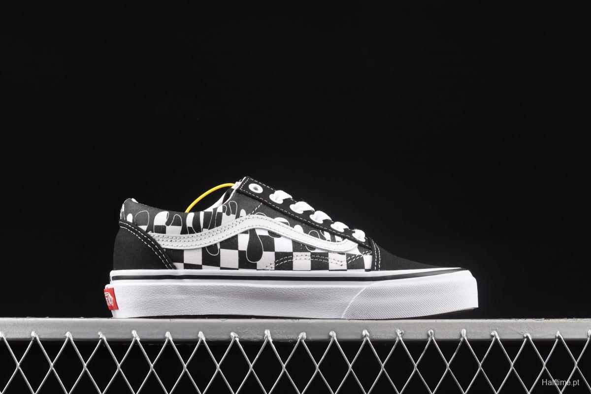 Vans Old Skool black-and-white graffiti printed low-top shoes VN0A7Q2J6UP