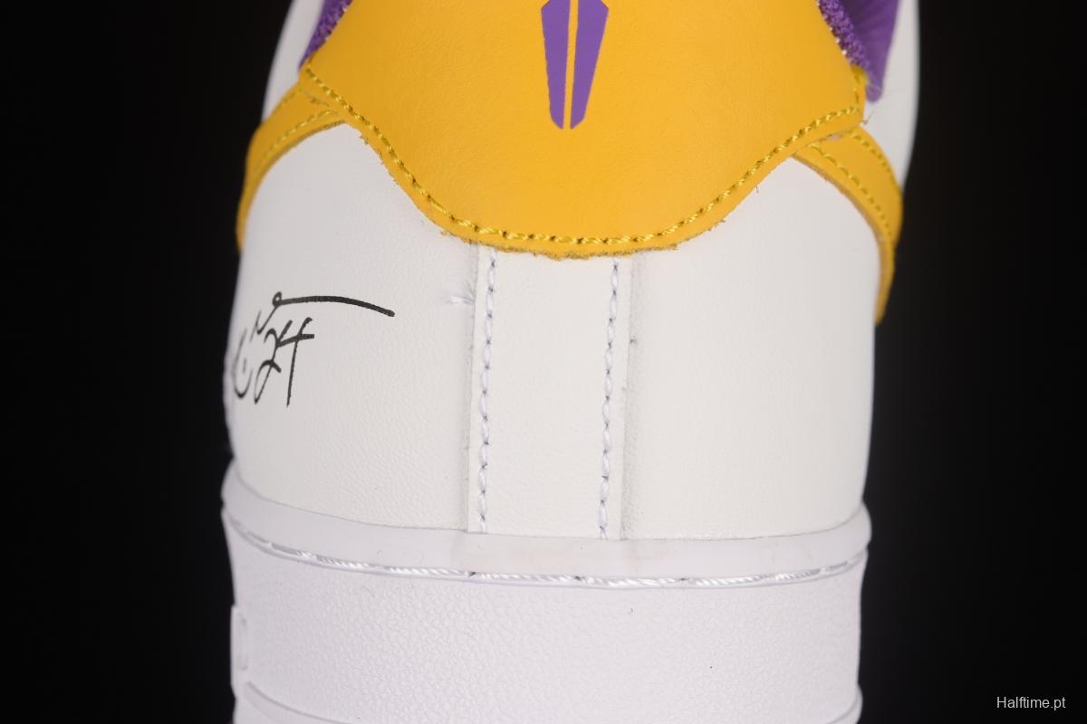 NIKE Air Force 1'07 Low Kobe White Purple Yellow Low Casual Sneakers DC8865-022