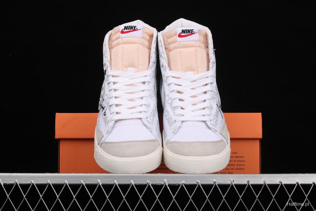 Comme Des Garcons x Naomi Osaka x NIKE Blazer Mid tripartite joint name white and black DA5383-100