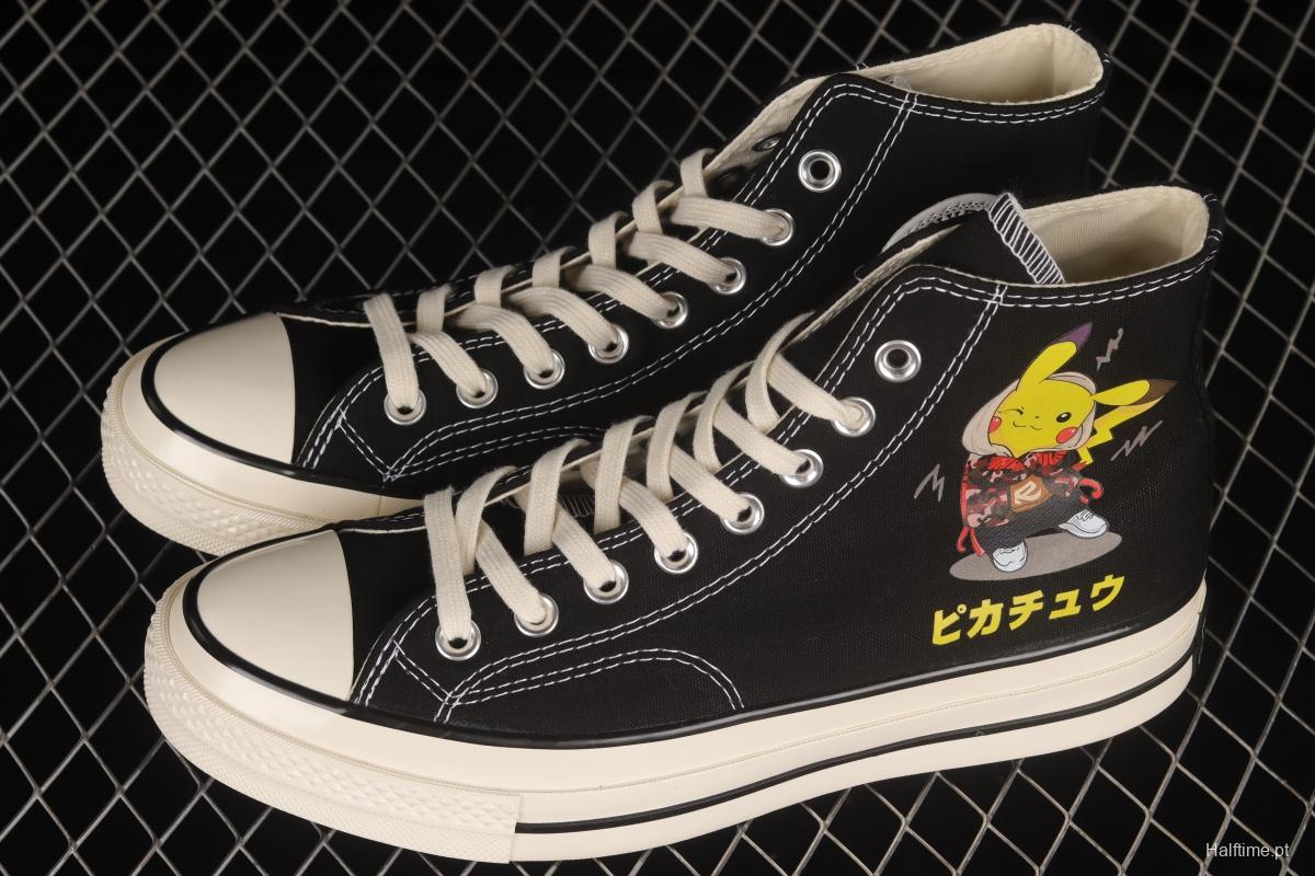 Converse Chuck 1970s x Pokemon Pokemon Pikachu cute and playful limited edition Samsung standard canvas shoes 162050C