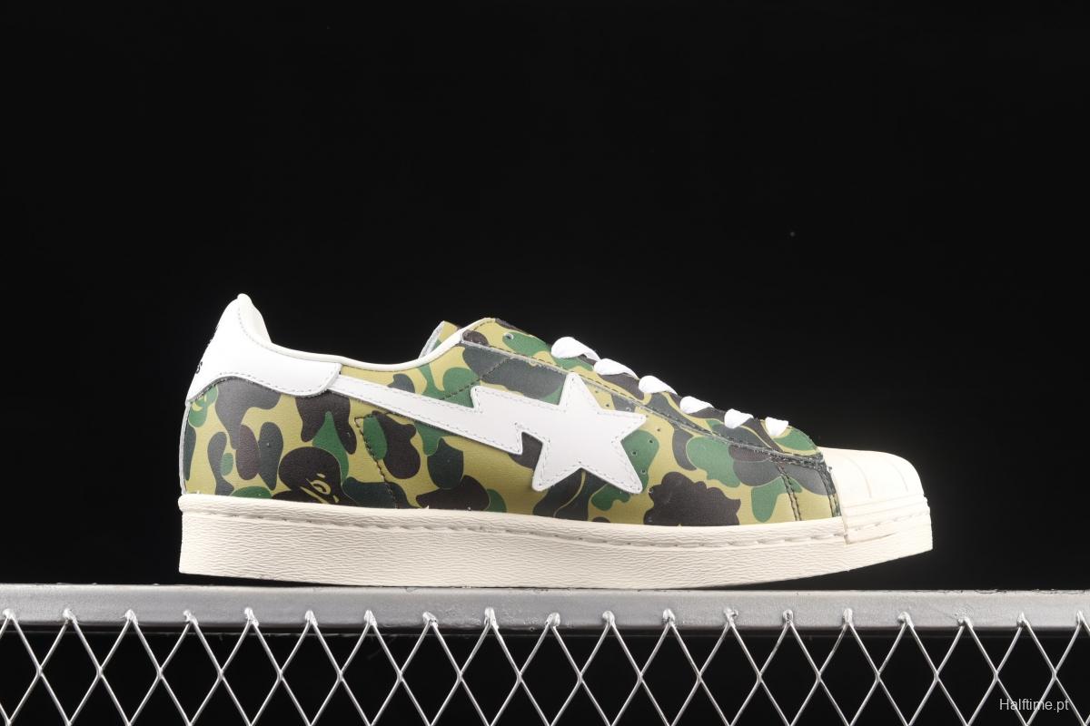 BAPE x Adidas Superstar 80s GZ8981 Darth ape-man co-named shell full head casual board shoes