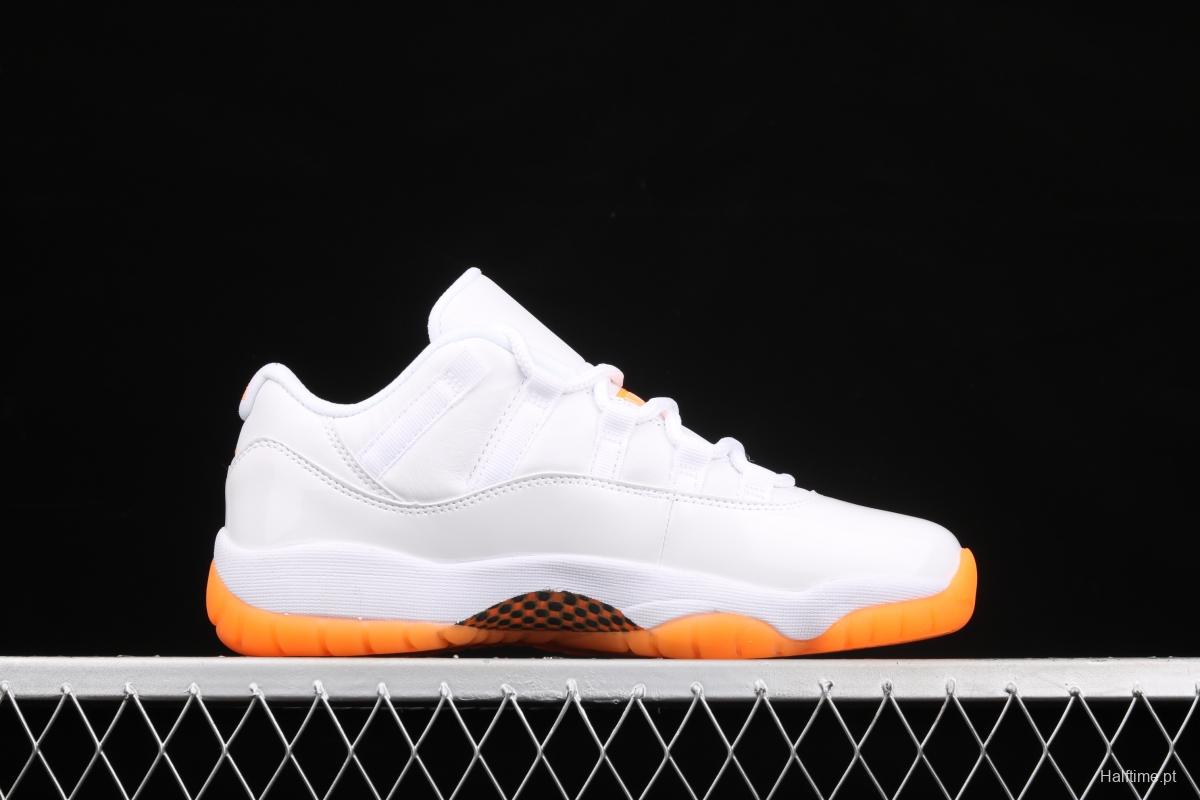 Air Jordan 11 Bright Citus 11 White Orange low Top Basketball shoes AH7860-139