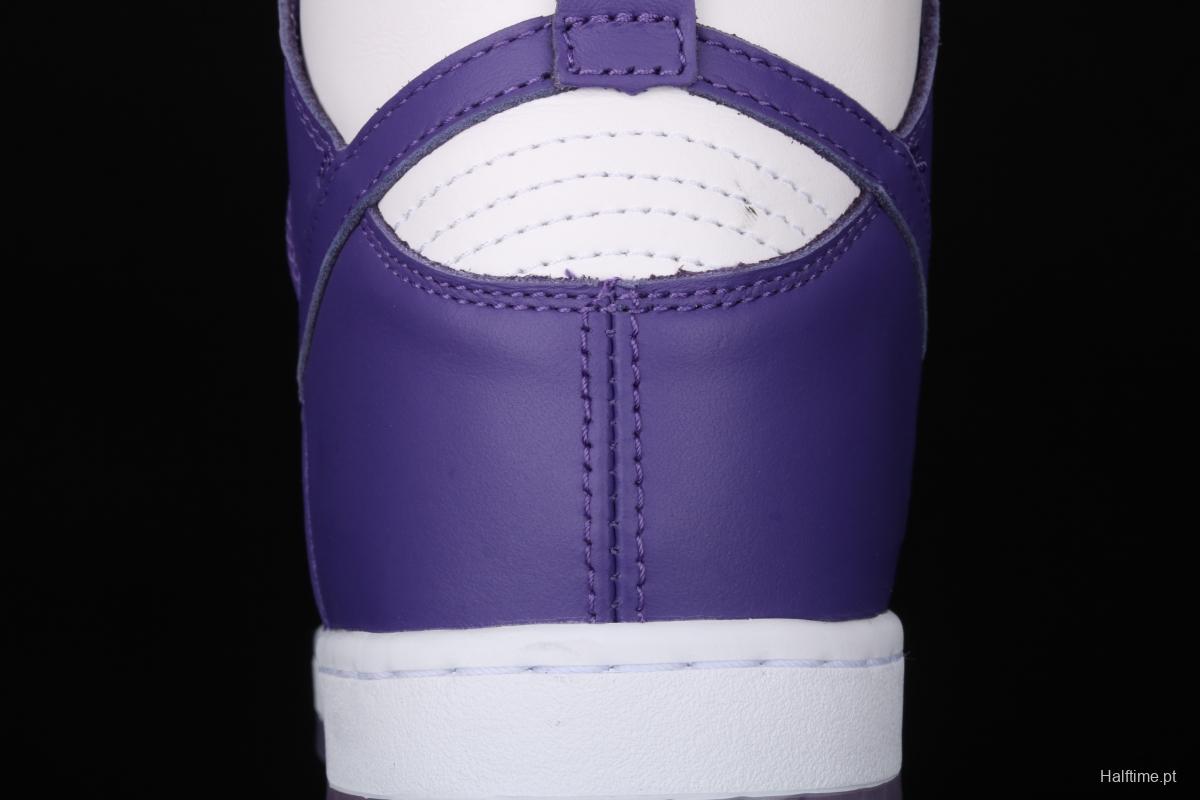 NIKE SB DUNK High Varsity Purple dunk series white and purple color retro high top leisure sports skateboard shoes DC5382-100