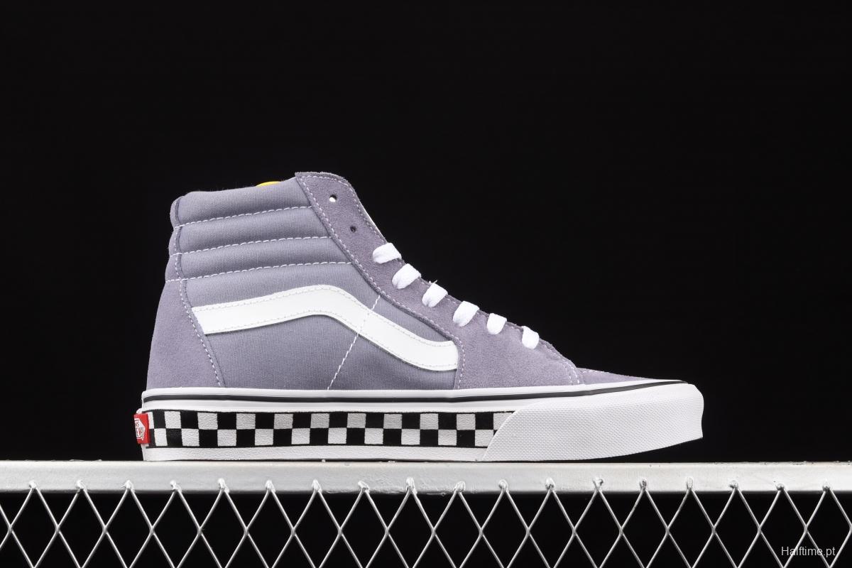 Vans SK8-Hi grey checkerboard classic series of high-top casual board shoes VN0A4U3C2RM