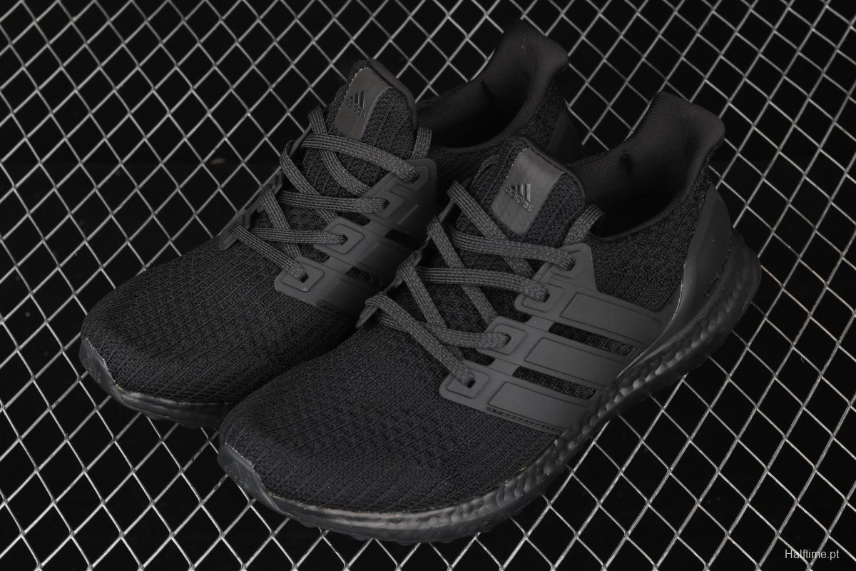 Adidas Ultra Boost 4.0FV7280 fourth generation knitted stripe all black new color matching