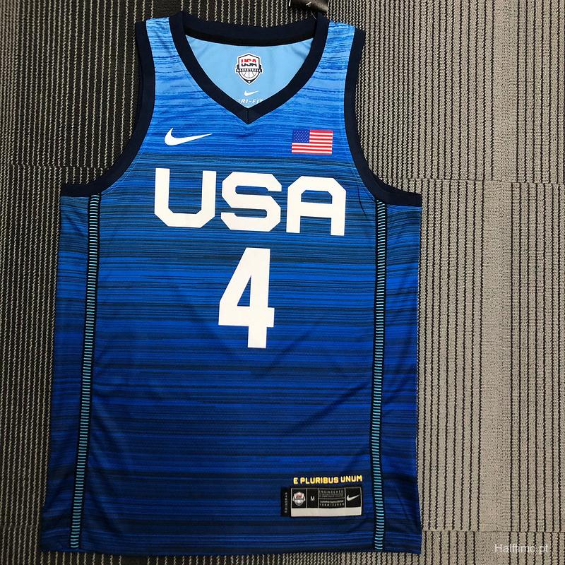 Thai Version Men's Bradley Beal Navy USA Basketball Player Jersey