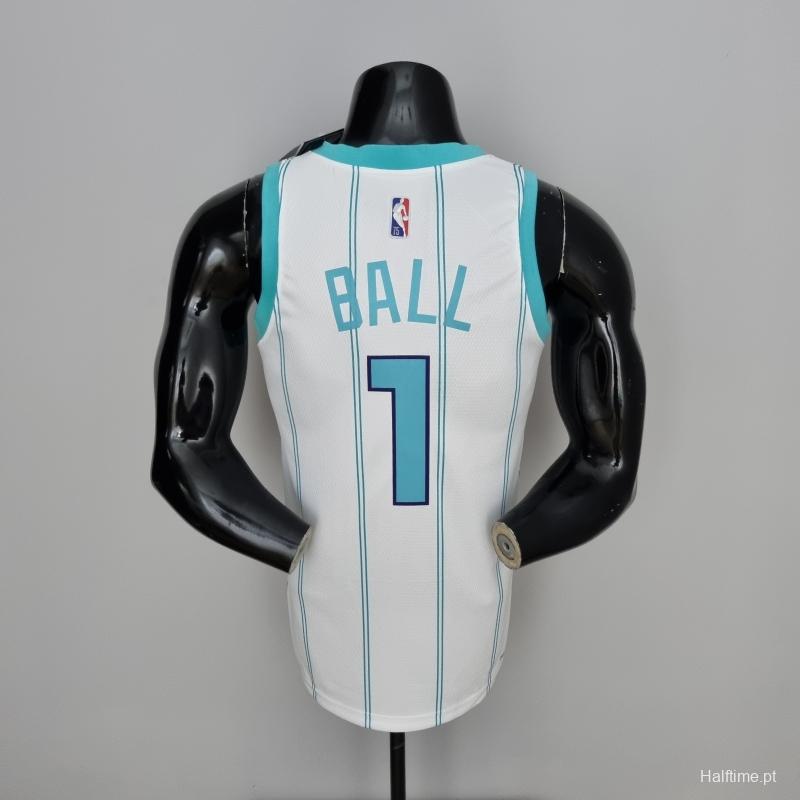 75th Anniversary BALL #1 Charlotte Hornets White NBA Jersey