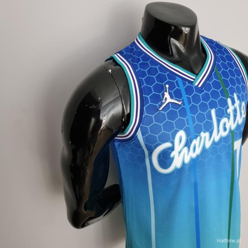 2022 BALL#1 Charlotte Hornets City Edition Blue NBA Jersey