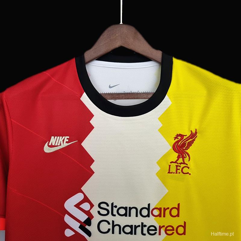 22/23 Liverpool Red Beige Yellow Jersey