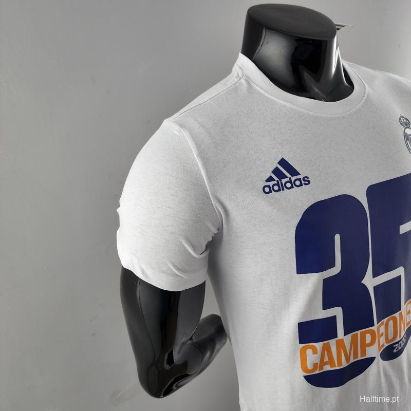 22 23 Real Madrid Mens Campeón 35 T-Shirt White  #K000168