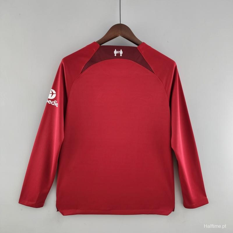 22/23 Long Sleeve Liverpool Home  Soccer Jersey