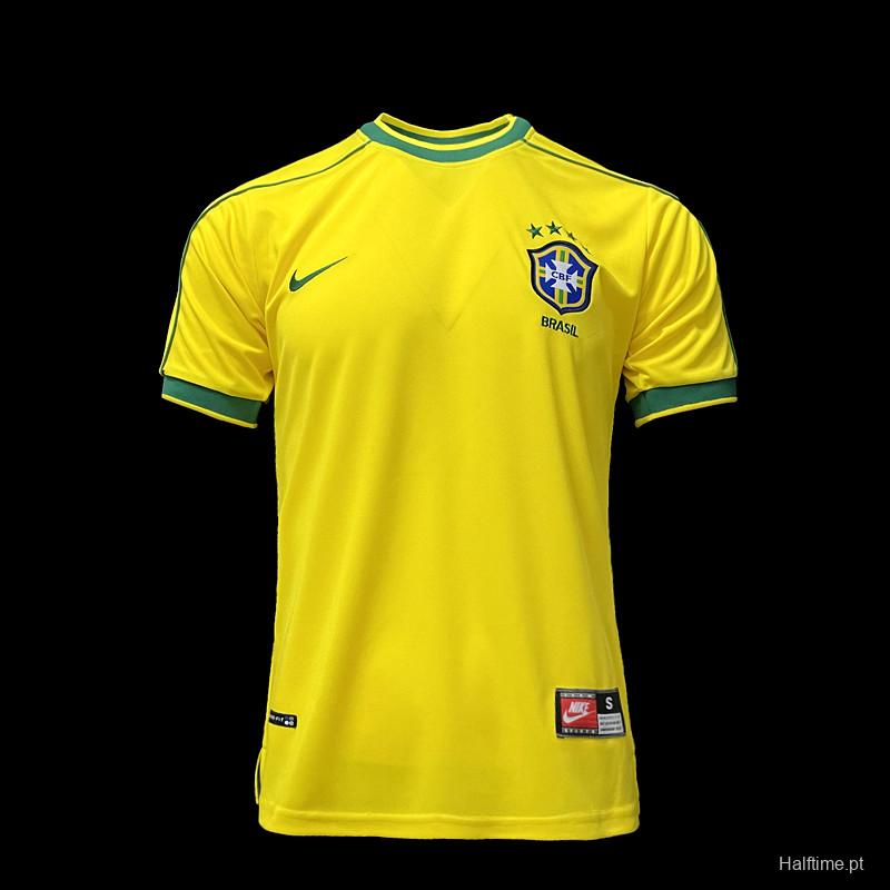 Retro 1998 Brazil Home Soccer Jersey